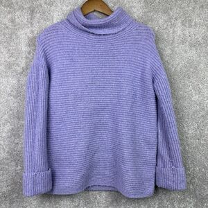 Anthropologie Pilcro Purple Oversized Cowl Neck Cable Knit Sweater Size Small